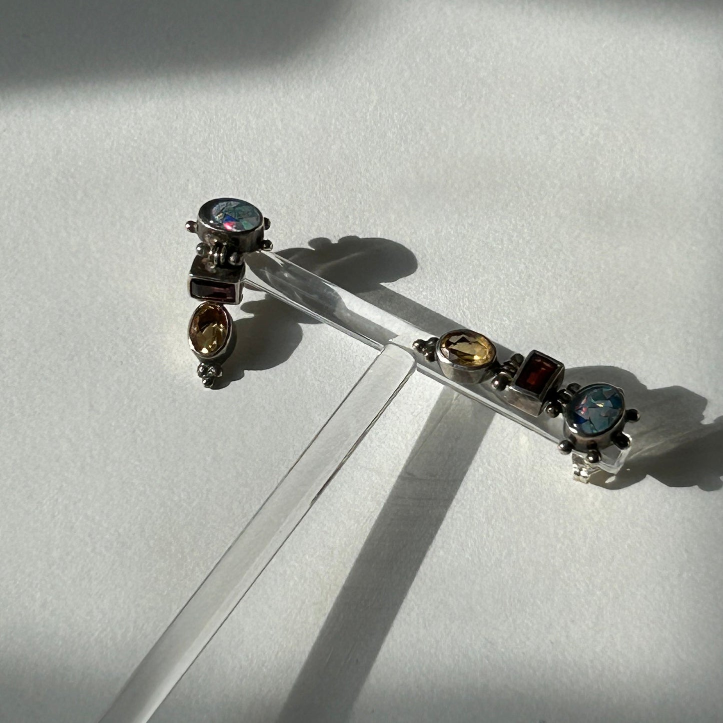 Garnet Citrine Mosaic Opal Danglers